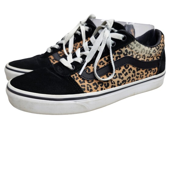 Vans Shoes - Vans Off The Wall Womens 8 Skater Shoes Cheetah Print Black Tan SK8 Sneakers